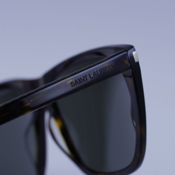 Saint Laurent SL431 SLIM 002 Sunglasses Havana Square Frame, Grey Lenses - Picture 4 of 11